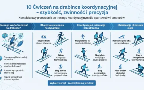 Bieg tyłem na drabince koordynacyjnej rozwija czucie głębokie, poprawiając kontrolę nad ciałem.