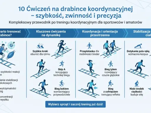 Bieg tyłem na drabince koordynacyjnej rozwija czucie głębokie, poprawiając kontrolę nad ciałem.