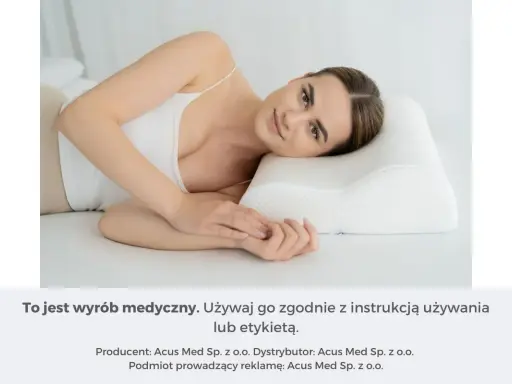 Kobieta odpoczywa na poduszce ortopedycznej, która zapewnia komfortowy sen.